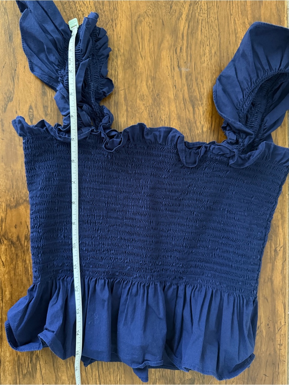 Hill House Paz Smocked Peplum Navy Blue Top Small - Picture 6 of 7